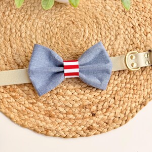 Nautical Independence Bow Tie, Summer Bow Tie, Everyday Dog Bow Tie, Pet Bow Tie, Cat Bow Tie, Slip over Collar Bow Tie, Handmade with love!