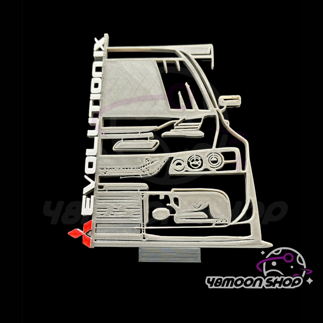 Mitsubishi Lancer Evo 3D Print Silhouette With Relief/ Wall Art/ 3D ...