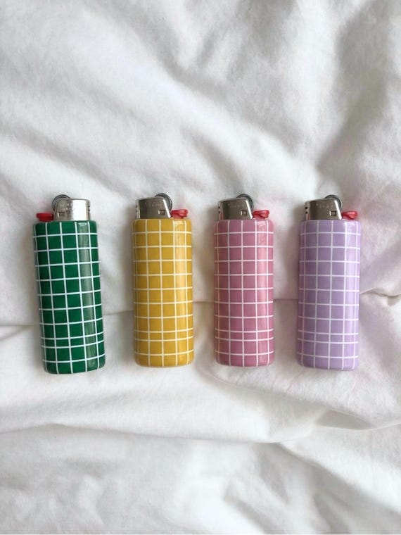 Handmade Retro Grlid Lighter Holder Case for Bic- Standard and Mini