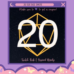 Rolled 20 D20 Dice Animated Emote