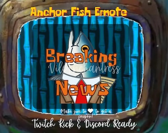 Emoticono animado de pez ancla