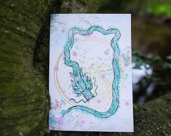 Joyful Wood Dragon Greeting Card - Whimsical Dreams Await