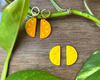 Lemon Earrings I Polymer Clay I SunnyCrafts I Fruity jewellery