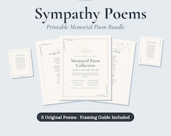 Sympathy Poems, Funeral Poem Collectibles Printable PDF | Celebration of Life Memorial Reading Keepsake
