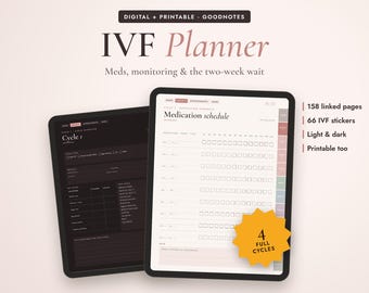 IVF Planner Digital & Printable, Ivf Journal for Goodnotes, Ivf Tracker, Fertility Treatment Planner, IVF Medication Log, IVF Journey Gift