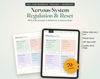 Nervous System Regulation Workbook, Vagus Nerve Reset, Somatic Exercises, Wellness Planner 2027, Self Care Journal, Printable & Goodnotes