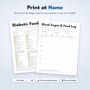 Diabetic Food List Printable, Diabetic Food Chart, Low Glycemic Food List, Blood Sugar Log, Diabetes Grocery List, Type 2 Diabetes PDF image 6