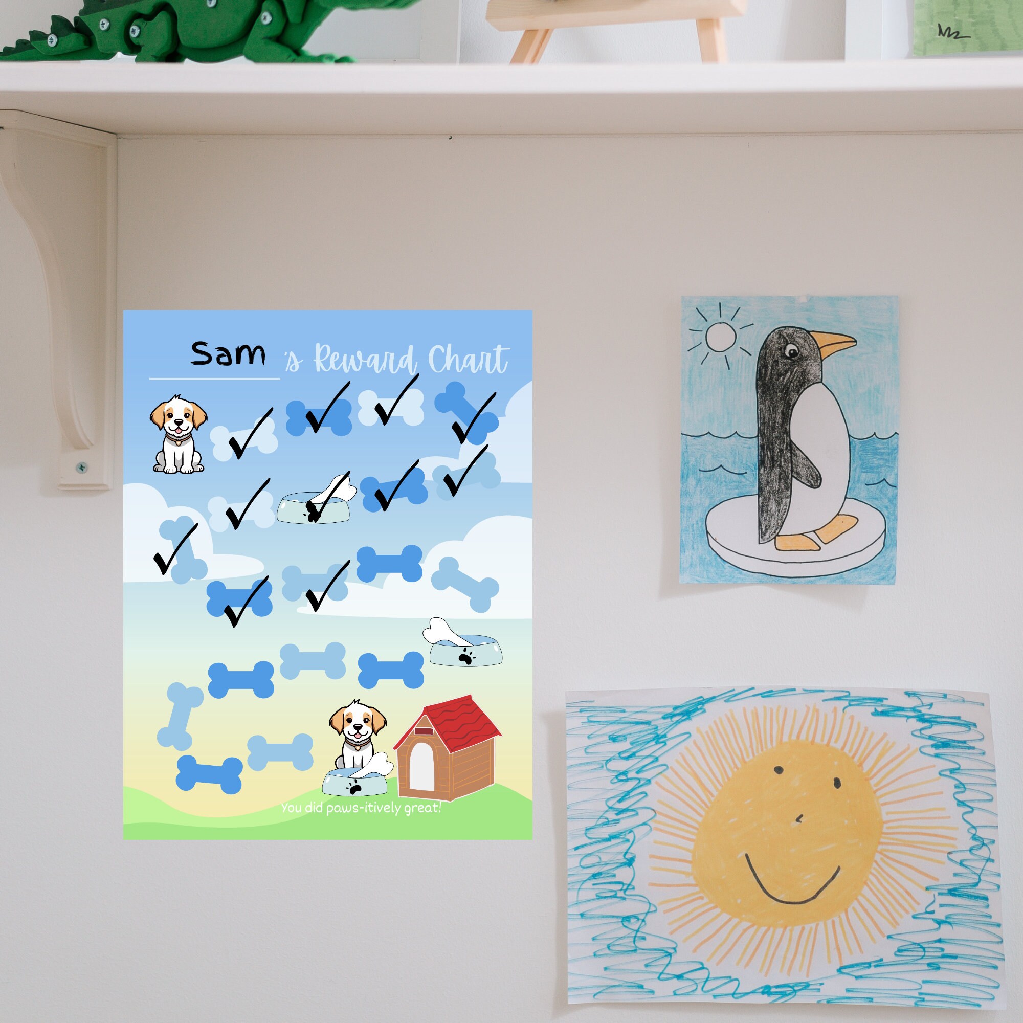 Childrens Reward Chart, Potty Training Incentive Chart, Dog Theme Etsy