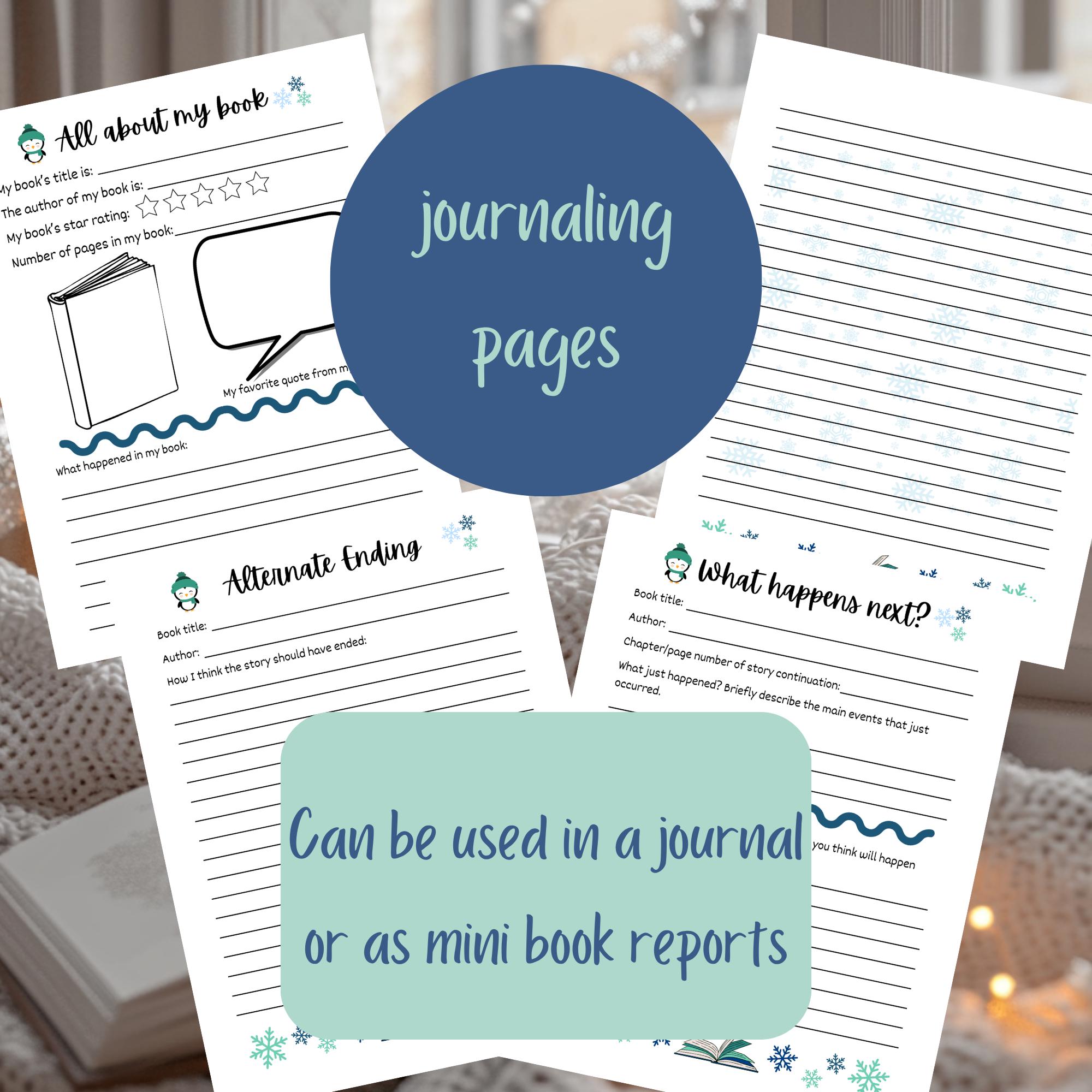 Winter Reading Journal, Book Log Tracker Sheets, All About My Book - Etsy