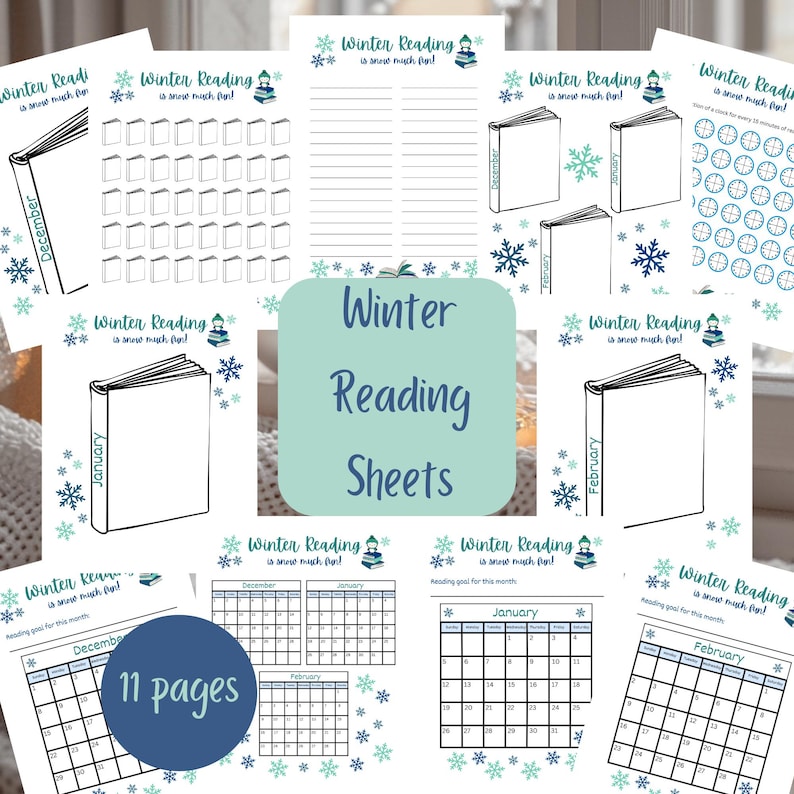 Reading log printables, book tracker, book logs, book reading log, reading journal printable, winter reading, monthly reading log