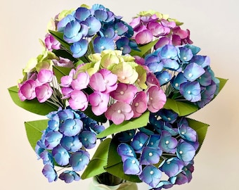 Handmade Paper Hydrangea Stem – Eco-Friendly Floral Decor