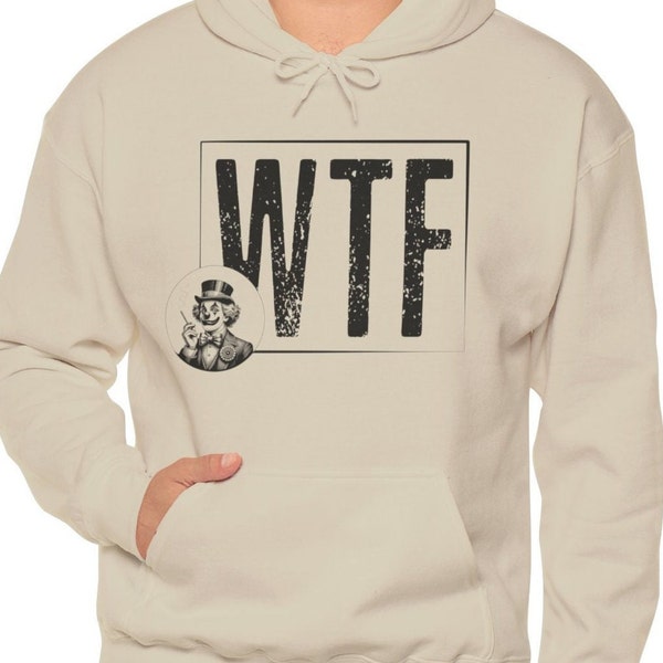 WTF Meme Clown Meme Hoodie Weird Fancy Clown Sweater Gift Clown Hoodie Clown Sweater  -  Unisex Heavy Blend Hooded Sweatshirt