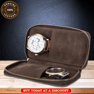 Custodia per orologio personalizzata, organizer protettivo da viaggio per orologio, custodia per cinturino in pelle per orologio, custodia per orologio in pelle personalizzata, protezione per orologio