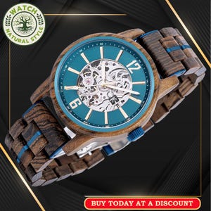 Watches–Mens watch, Engraved Wood Watch, Elegant Engraved Timepiece for Him, Customized Luxury Watch, Stylish Wristwatch, steampunk watch