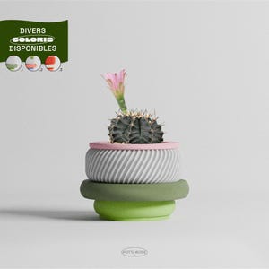 Francine | Cache-pot modulable en PLA végétal recyclé | Made in France, Toulouse | Décoration éthique & colorée | Pot de fleurs d'intérieur