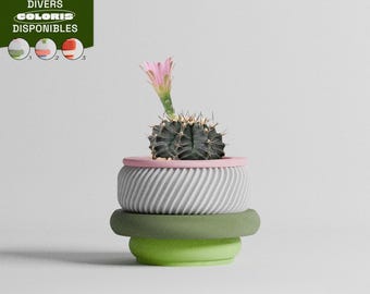 Francine | Modular plant pot made from recycled plant-based PLA | Made in France, Toulouse | Ethical & colorful decoration | Indoor flower pot