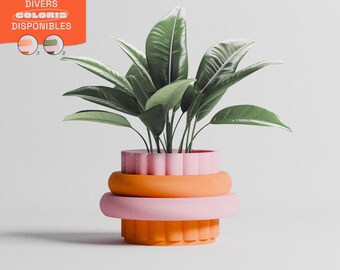 Claudette | Modular plant pot made from recycled plant-based PLA | Made in France, Toulouse | Ethical & colorful decoration | Indoor flower pot