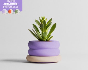 Bénédicte | Modular plant pot made from recycled plant-based PLA | Made in France, Toulouse | Ethical & colorful decoration | Indoor flower pot