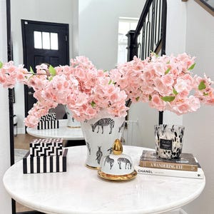 Faux Pink Silk Cherry Blossom, High Quality Artificial Pink Cherry Blossom Stem, Pink Spring Flower,  DIY Floral