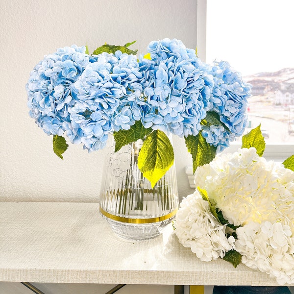 Real Touch Faux Hydrangea Stem, Faux Blue Hydrangea Stem, DIY Floral, Wedding Flowers, Hydrangea Centerpiece