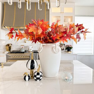 Faux Fall Orange Maple Leaf Stem (Pack of 3 Stems), Artificial Fall Maple Leaf Stem, Fall Flowers