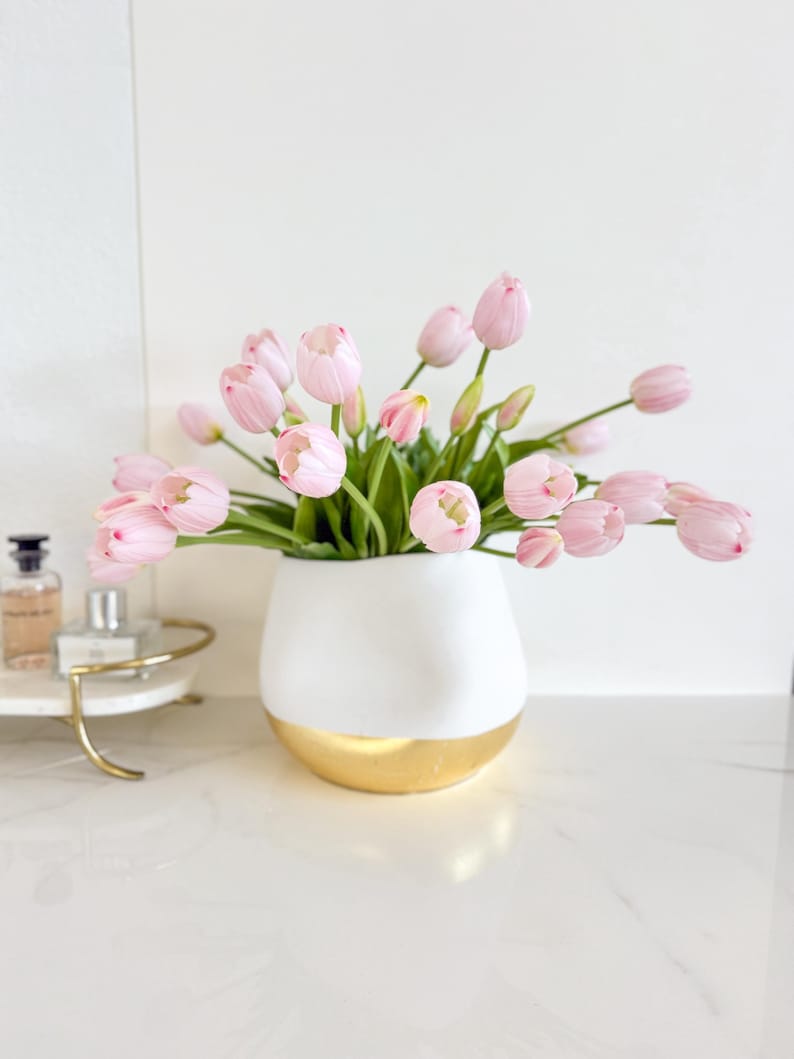 Real Touch Tulip Flower Stem, Realistic Pink Tulip, DIY Floral, Spring Flower, High Quality Spring Tulips, Easter Tulips, Faux Flowers Pink