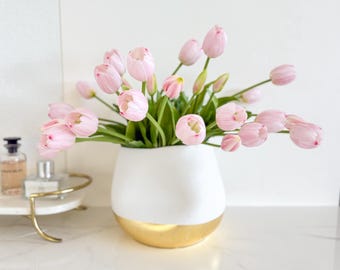 Tallos de tulipán de tacto real, tulipán realista, flores DIY, tulipán de primavera, tulipanes de Pascua