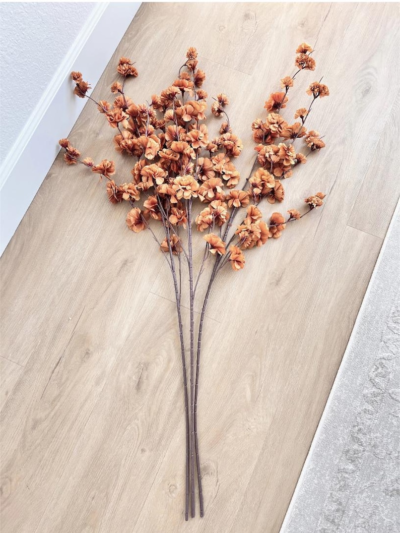 Faux Light Dusty Pink Silk Cherry Blossom (Pack of 3 Stems), Artificial Spring Cherry Blossom Stem, Spring Flowers, Faux Flowers image 4