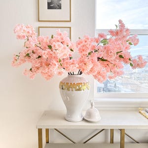 フェイクピンクシルク桜（茎2本パック）、人工春桜茎、高品質フェイク桜、DIYフラワー