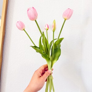 Real Touch Tulip Flower Stem, Realistic Pink Tulip, DIY Floral, Spring Flower, High Quality Spring Tulips, Easter Tulips, Faux Flowers image 7