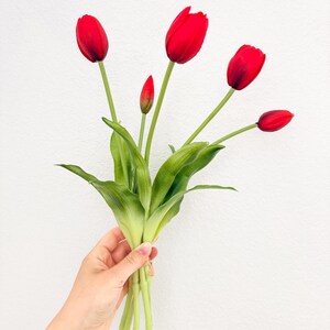 Real Touch Tulip Flower Stem, Realistic Pink Tulip, DIY Floral, Spring Flower, High Quality Spring Tulips, Easter Tulips, Faux Flowers image 12