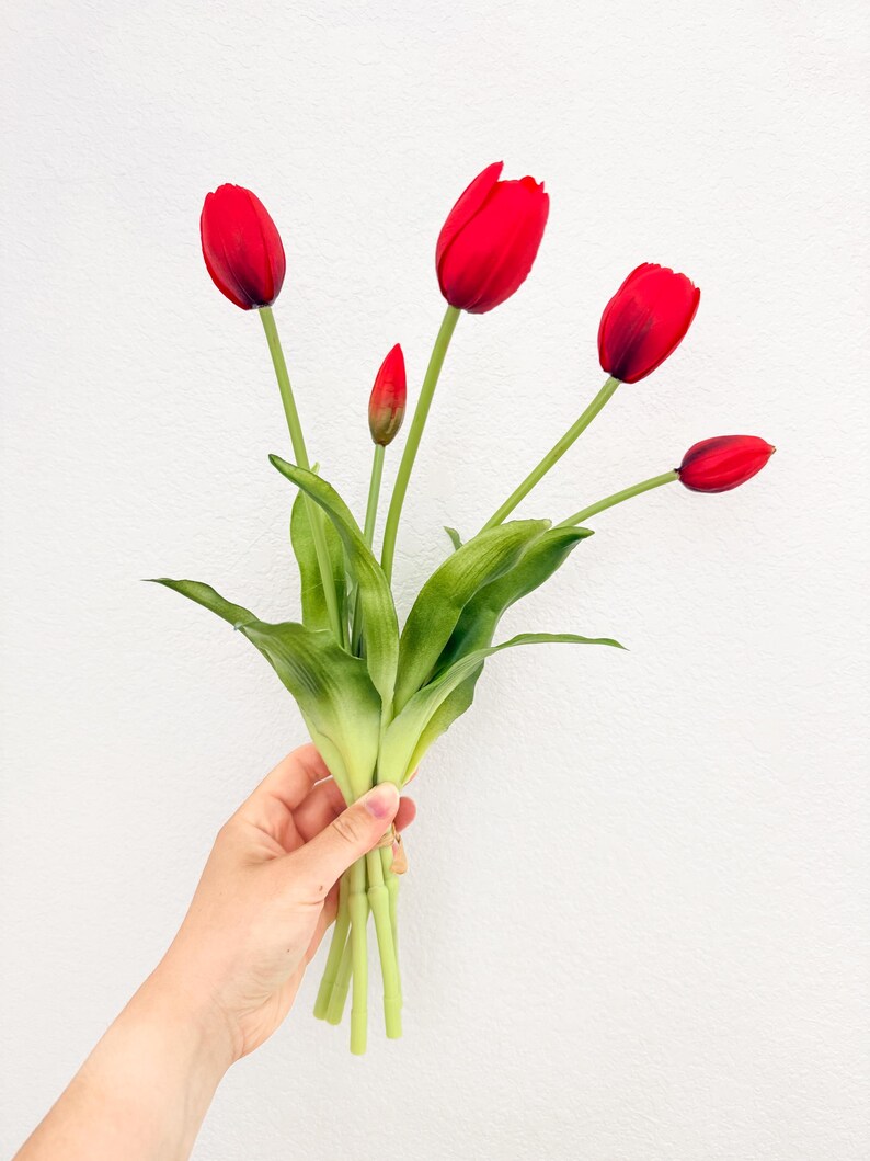 Real Touch Tulip Flower Stem, Realistic Pink Tulip, DIY Floral, Spring Flower, High Quality Spring Tulips, Easter Tulips, Faux Flowers image 12