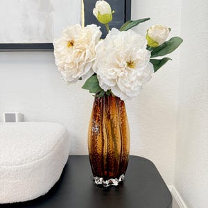 Extra Dried Faux Peony Stem, (Pack of 3 stems), White Faux Peony Stem, DIY Floral, Dried Flowers image 2