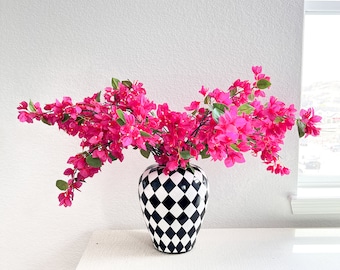 Fuchsia Pink Faux Bougainvillea (Pack of 3 Stems), Artificial Pink Bougainvillea Stem, Spring Flowers, DIY Flowers