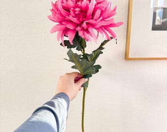 Faux Pink Fuchsia Chrysanthemum Flowers Stem, Faux Pink Mums, DIY Floral, Spring Flowers, High Quality Artificial Flower