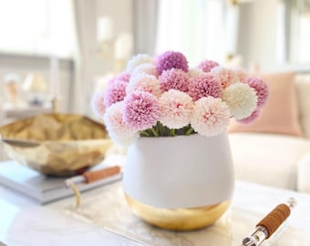 Faux Silk Dahlia Flowers, (Pack of 10 Stems), Pastel color Dahlia Stem, Spring Flowers