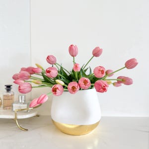Real Touch Tulip Flower Stem, Realistic Pink Tulip, DIY Floral, Spring Flower, High Quality Spring Tulips, Easter Tulips, Faux Flowers image 2