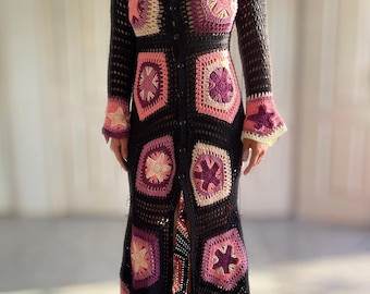 Häkelanleitung für ein Sternenkleid | Fünfeckiges Oma-Maxikleid | Häkelanleitung für ein Boho-Festival | Digitale PDF-Anleitung