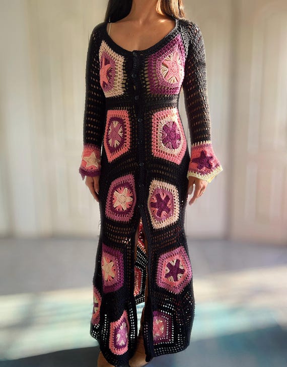 Crochet Star Dress Pattern | Pentagon Granny Maxi Dress | Boho Festival Crochet Pattern
