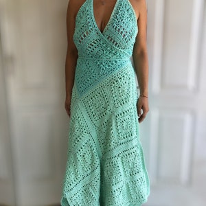 Tulip Crochet Dress Pattern | 2-in-1 Wrap Maxi Dress | Halter & One Shoulder | Granny Square Dress | PDF Pattern ENGLISH and SPANISH