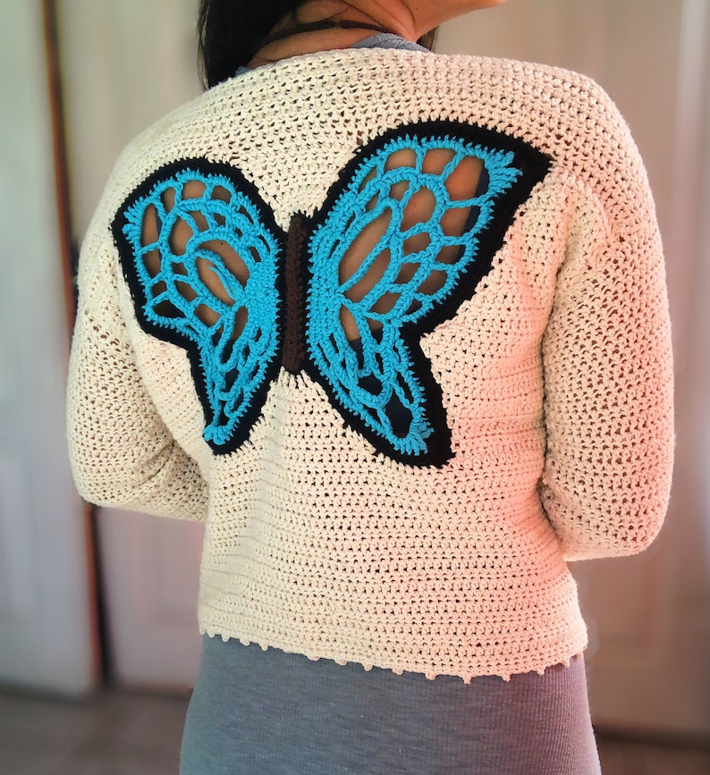 Butterfly Crochet Cardigan Pattern PDF | Sweater & Cardigan | Unique ...