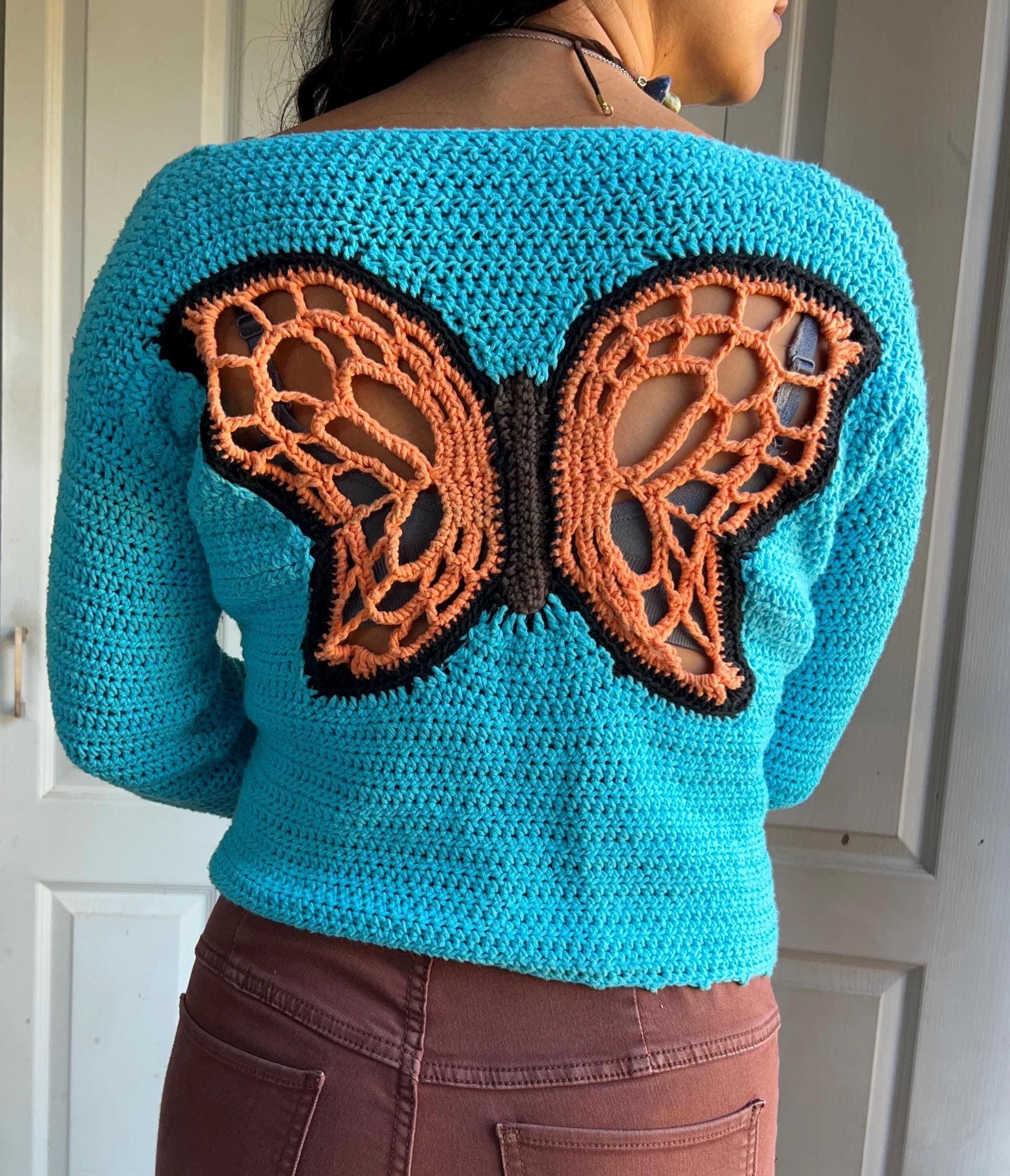 Crochet Butterfly Cardigan Pattern | Boho Sweater PDF | Unique