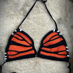 Crochet Butterfly Bikini Pattern PDF | Full Cup - Standard Sizes | S–XXL | Adjustable Fit | Intermediate Crochet Top | English & Spanish