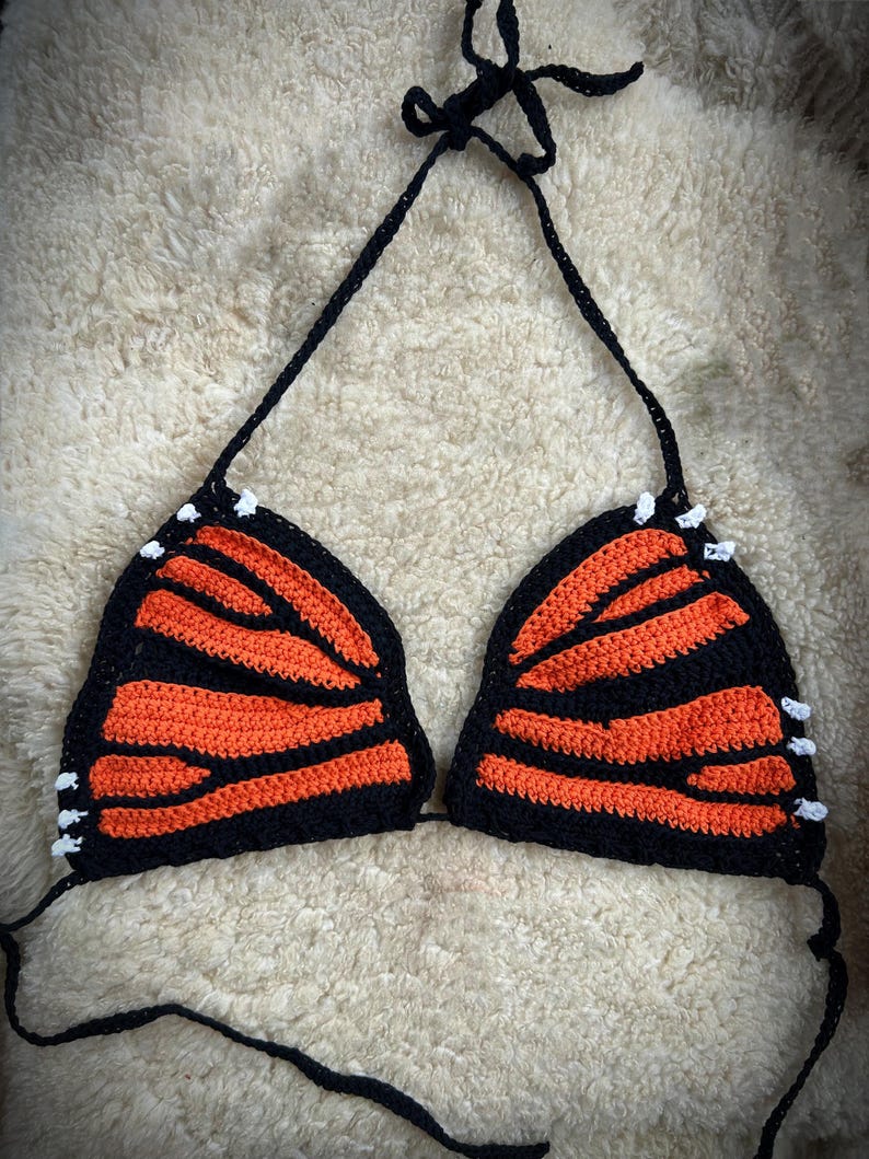 Molde em PDF para Top de Biquíni Borboleta em Crochê | Moda Praia de Verão com Cobertura Total | Nível Intermediário | Tamanhos P-XXG | Inglês e Espanhol imagem 1