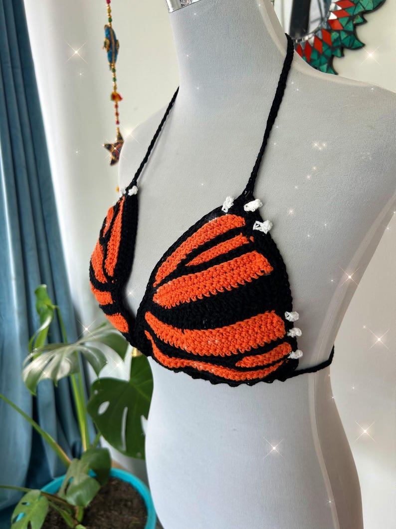Molde em PDF para Top de Biquíni Borboleta em Crochê | Moda Praia de Verão com Cobertura Total | Nível Intermediário | Tamanhos P-XXG | Inglês e Espanhol imagem 6