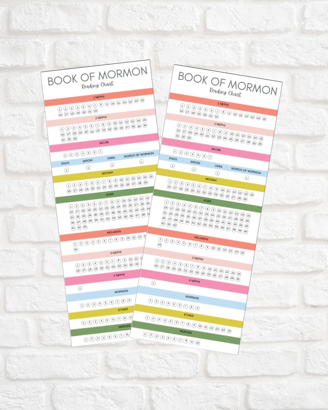 Book of Mormon Reading Chart Bookmark - Etsy