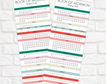 Book of Mormon Reading Chart Bookmark Printable Bookmark for Book of ...