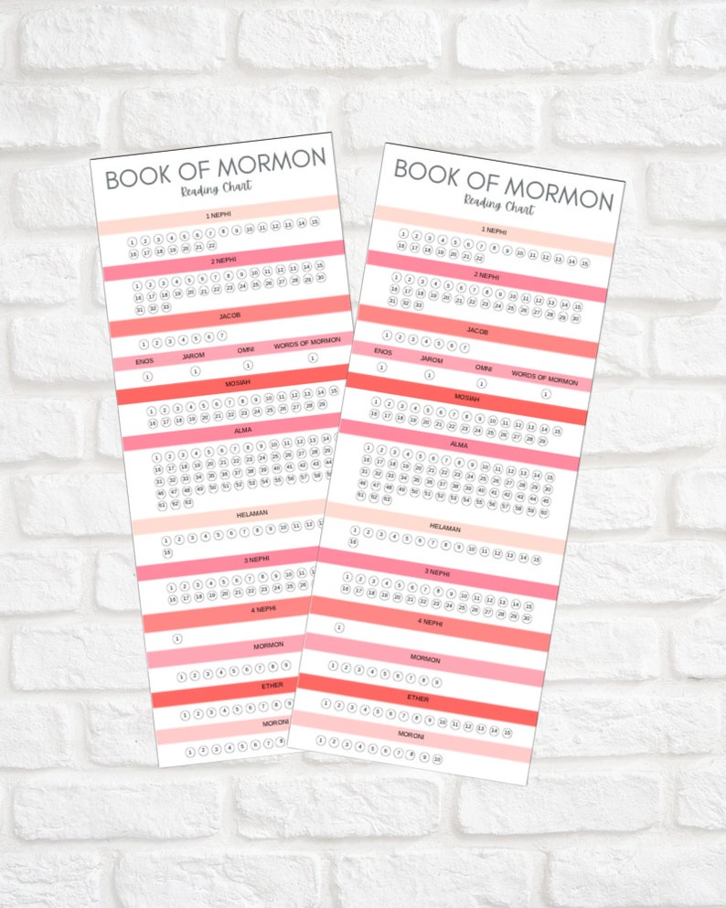 Book of Mormon Reading Chart Bookmark - Etsy