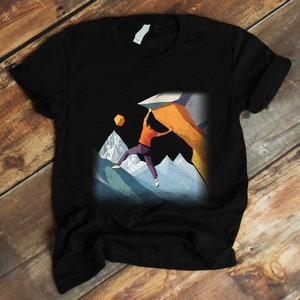 Rock climbing shirt, bouldering shirt. Gift for alpine or gym climber, hiker or an outdoors person.