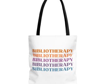 Bibliotherapy Colorful Tote Bag | Book Lover Gift